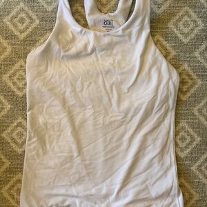Athleta girl Power up seamless sport length white tank top